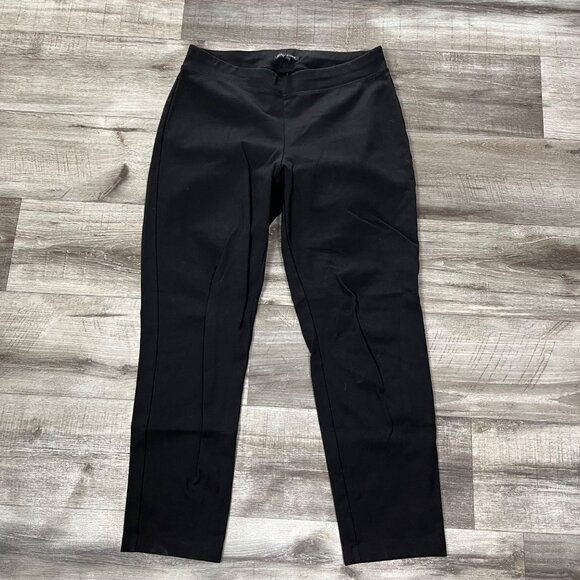 Eileen Fisher Mid Rise Slim Leg Stretch Trouser Pants Black Women’s Size MP